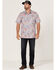 Scully Men's Birds Of Paradise Floral Print Short Sleeve Button Down Western Shirt , Red, hi-res