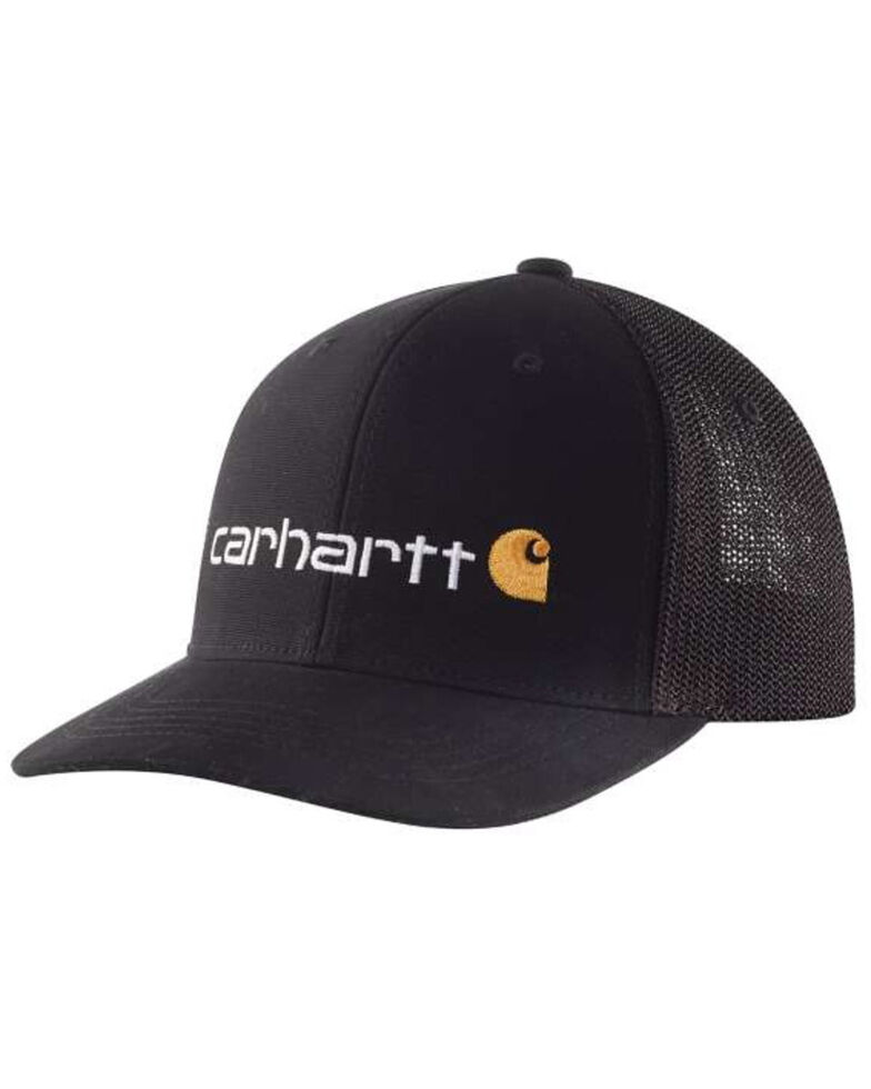 Carhartt Men's Black Fitted Canvas Rugged Flex Graphic Mesh Cap Boot Barn