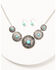 Image #1 - Shyanne Women's 5 Concho Necklace and Earrings Set, Silver, hi-res