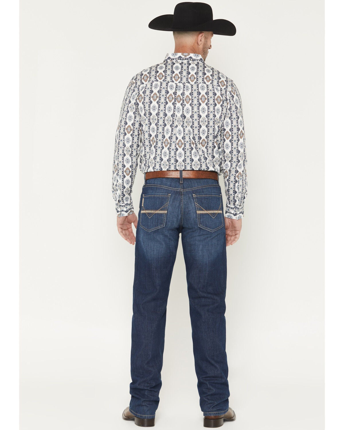 Image #3 - Cinch Men's Grant Dark Wash Relaxed Bootcut Performance Stretch Denim Jeans, Indigo, hi-res