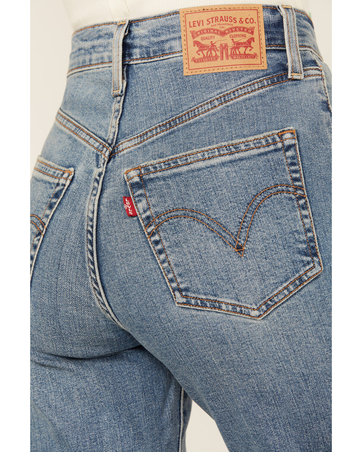 Image #4 - Levi's Women's Light Wash High Rise Slim Stretch Bell Jeans, Light Wash, hi-res