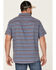 Image #4 - Brothers and Sons Men's Striped Short Sleeve Button Down Western Shirt , Indigo, hi-res