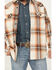 Image #3 - Cody James Men's Grant Plaid Print Long Sleeve Sherpa Lined Button-Down Shirt Jacket, Tan, hi-res