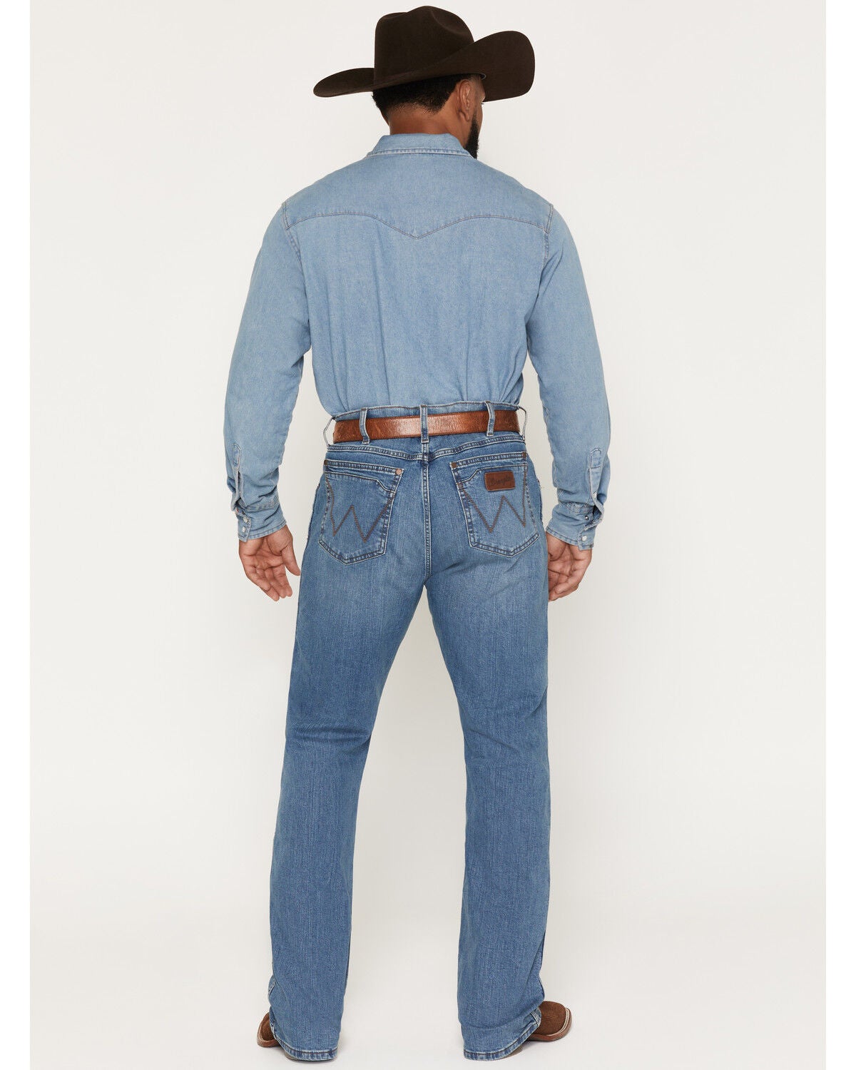 Image #3 - Wrangler Men's Retro Medium Wash Relaxed Bootcut Stretch Denim Jeans, Medium Wash, hi-res