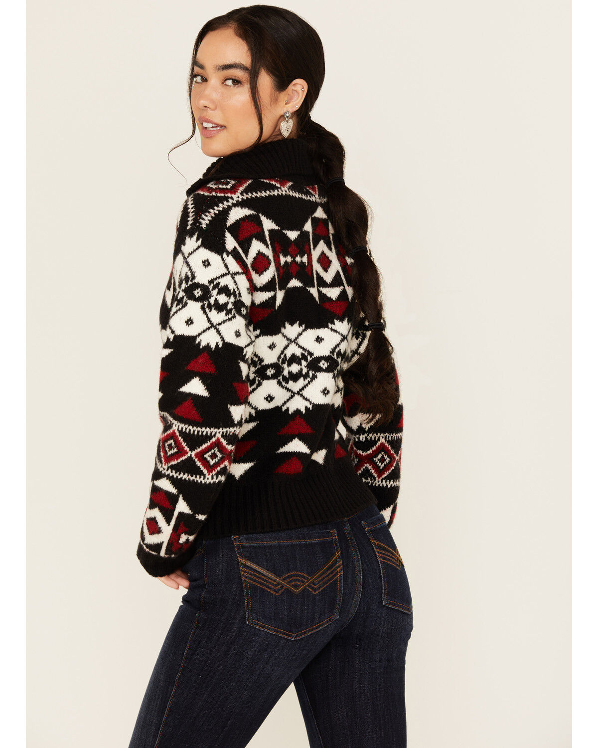 Image #4 - Idyllwind Women's Alpine Zip Front Sweater, Black, hi-res