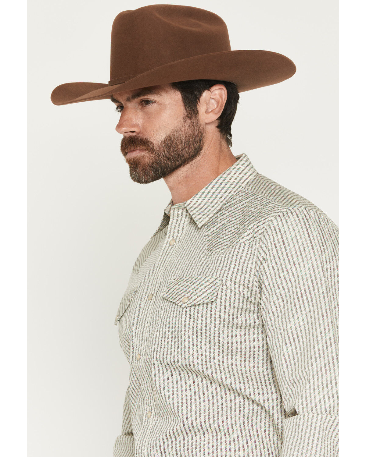 Image #2 - Gibson Trading Co Men's Circuit Striped Print Long Sleeve Snap Western Shirt - Big, Cream, hi-res