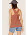 Cleo + Wolf Women's Crossover Back Tank Top, Brown, hi-res