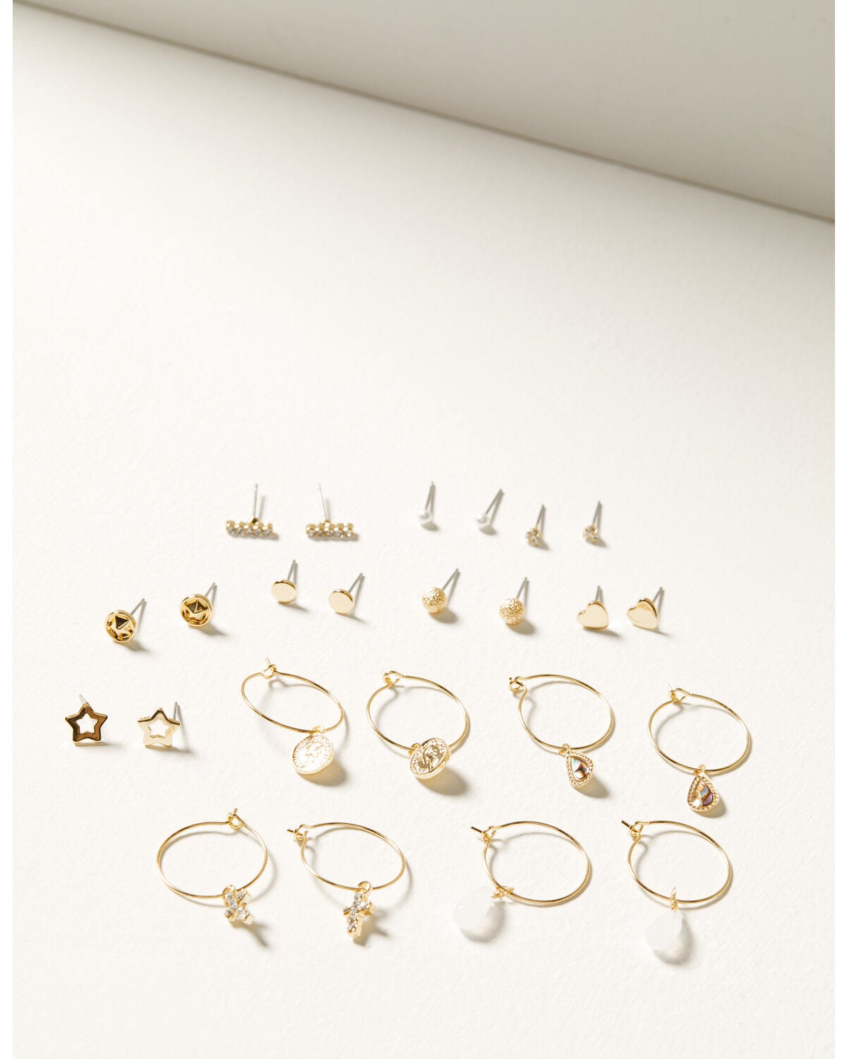 Shyanne Women's Boho Charm Earrings Set - 12 Piece, Gold, hi-res