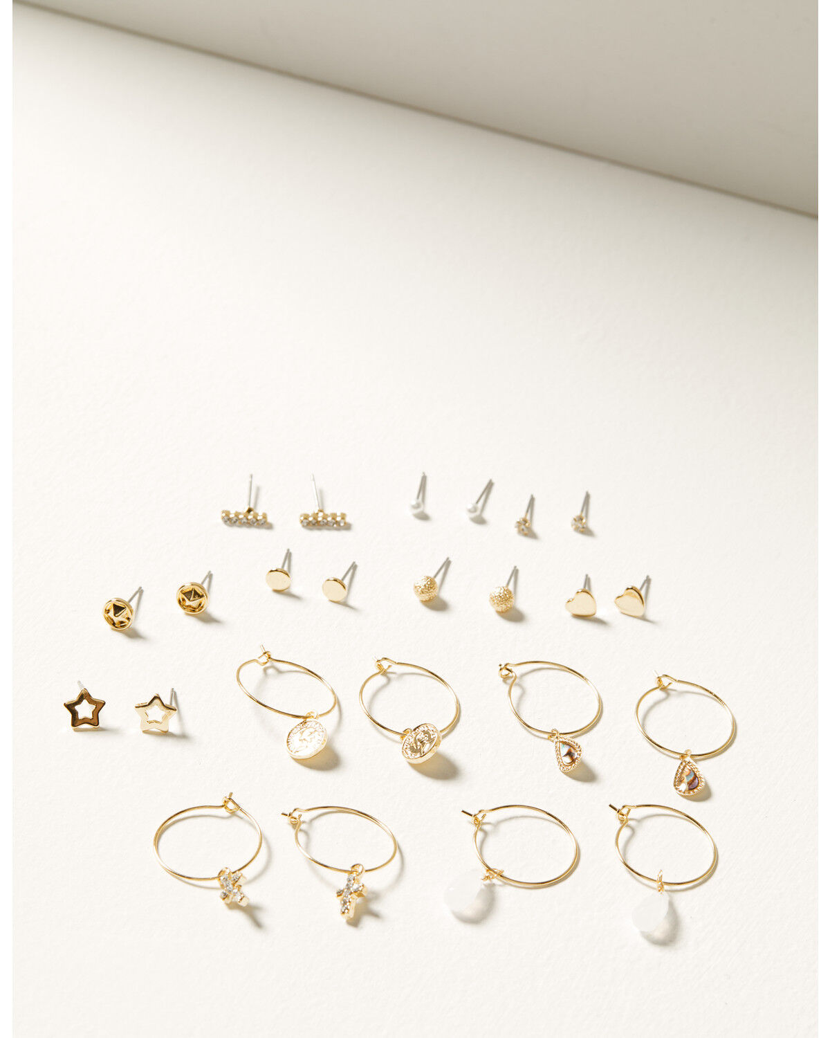 Image #1 - Shyanne Women's Boho Charm Earrings Set - 12 Piece, Gold, hi-res