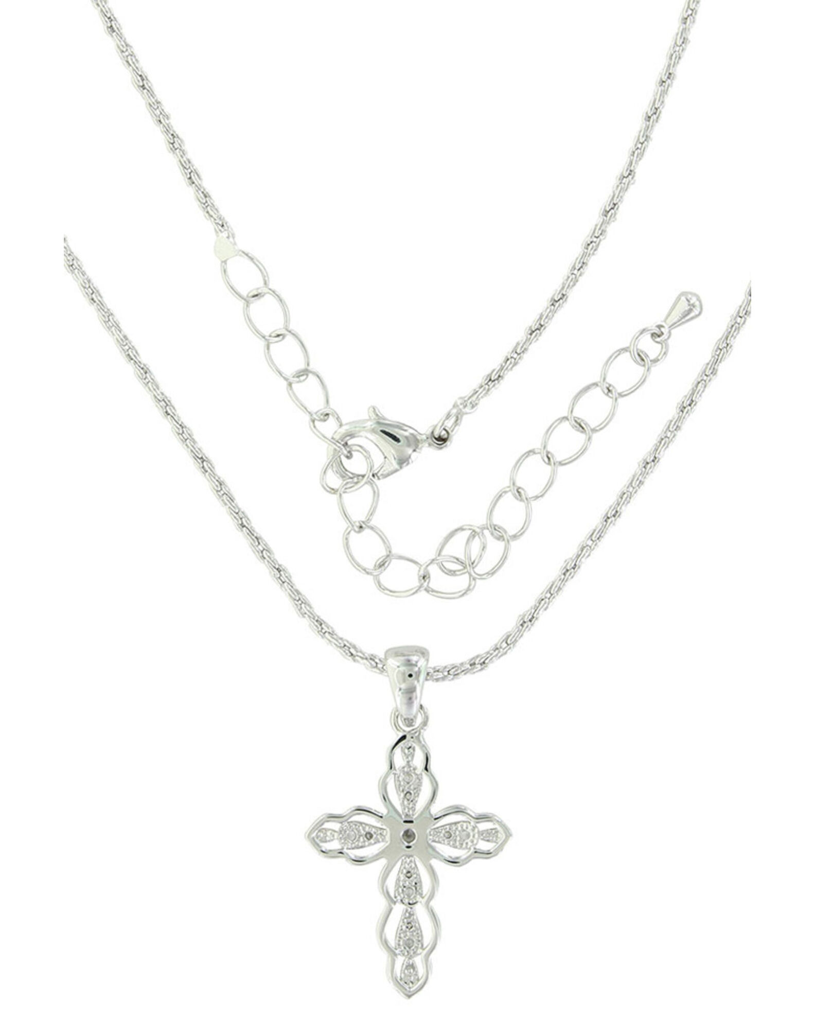 Image #2 - Montana Silversmiths Women's Against The Light Cross Necklace, Silver, hi-res