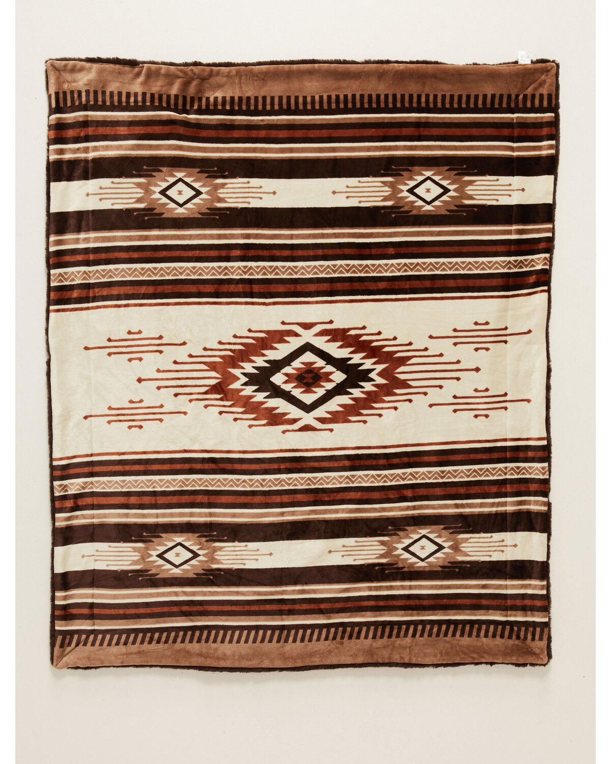 Image #2 - Boot Barn Prescott Southwestern Print Faux Fur Blanket, Black, hi-res
