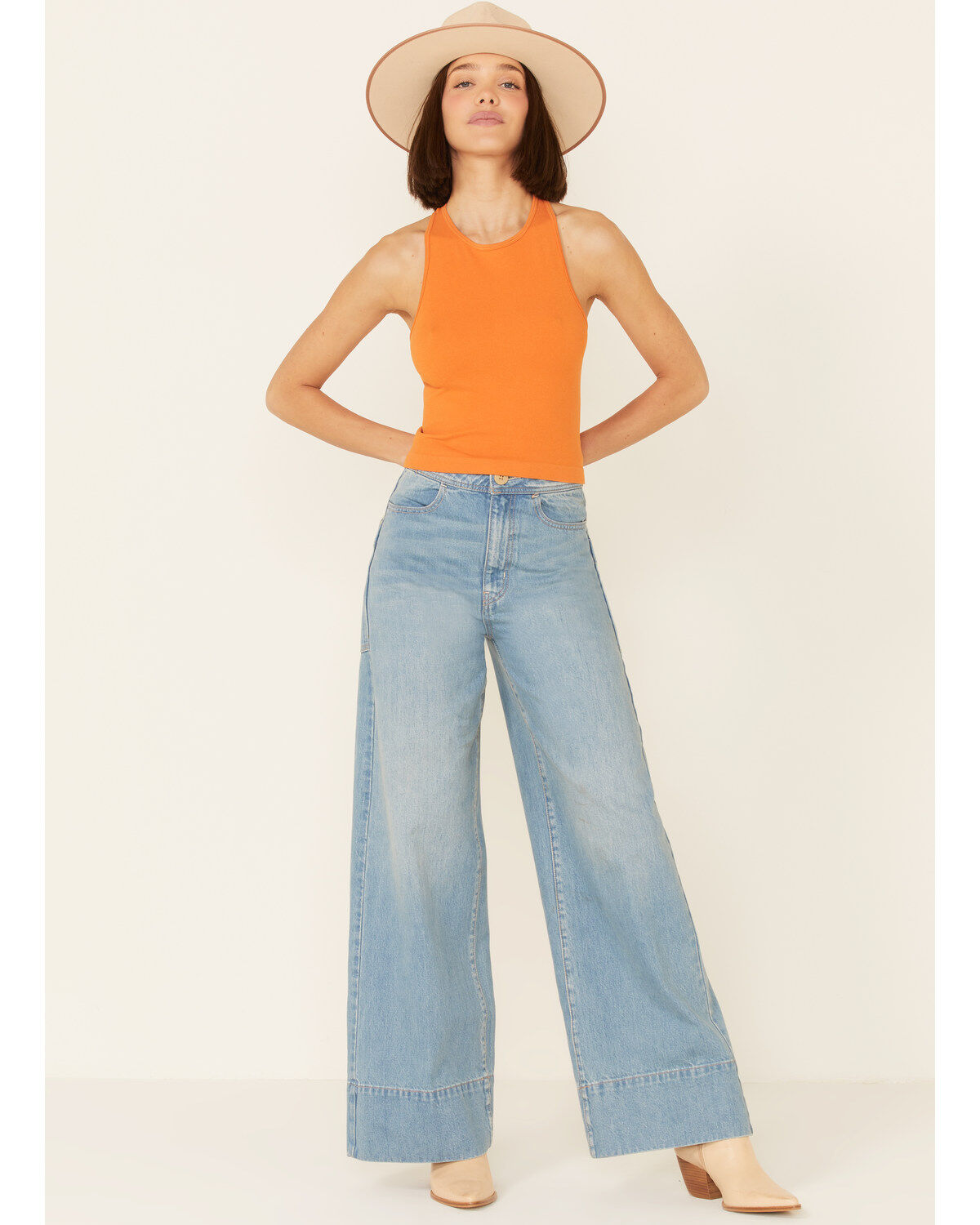 Image #2 - Free People Women's Hayley Racerback Brami, Orange, hi-res