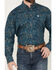 Image #3 - Cinch Men's Paisley Print Long Sleeve Button-Down Western Shirt - Big, Blue, hi-res