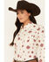 Image #2 - Wrangler Women's Boot Barn Exclusive Southwestern Print Long Sleeve Snap Flannel Shirt, White, hi-res