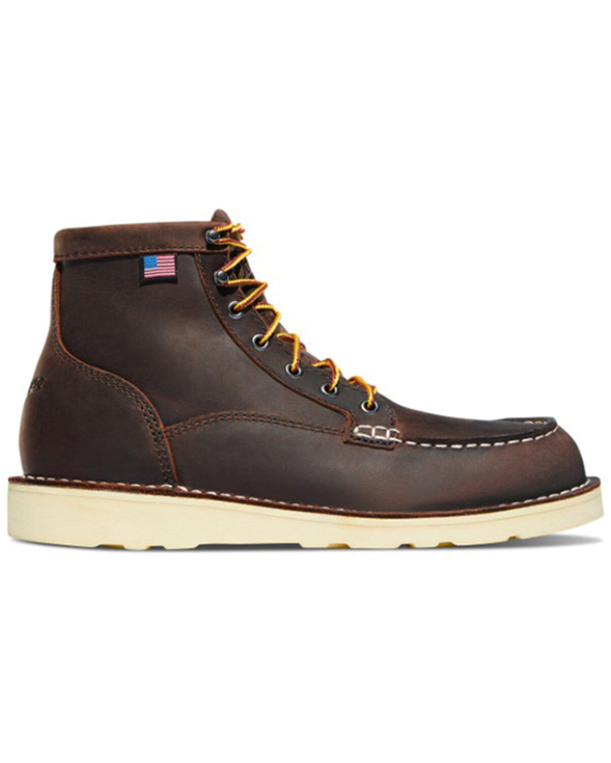Image #2 - Danner Women's 6" Bull Run Full-Grain Wedge Work Boot - Moc Toe, Brown, hi-res