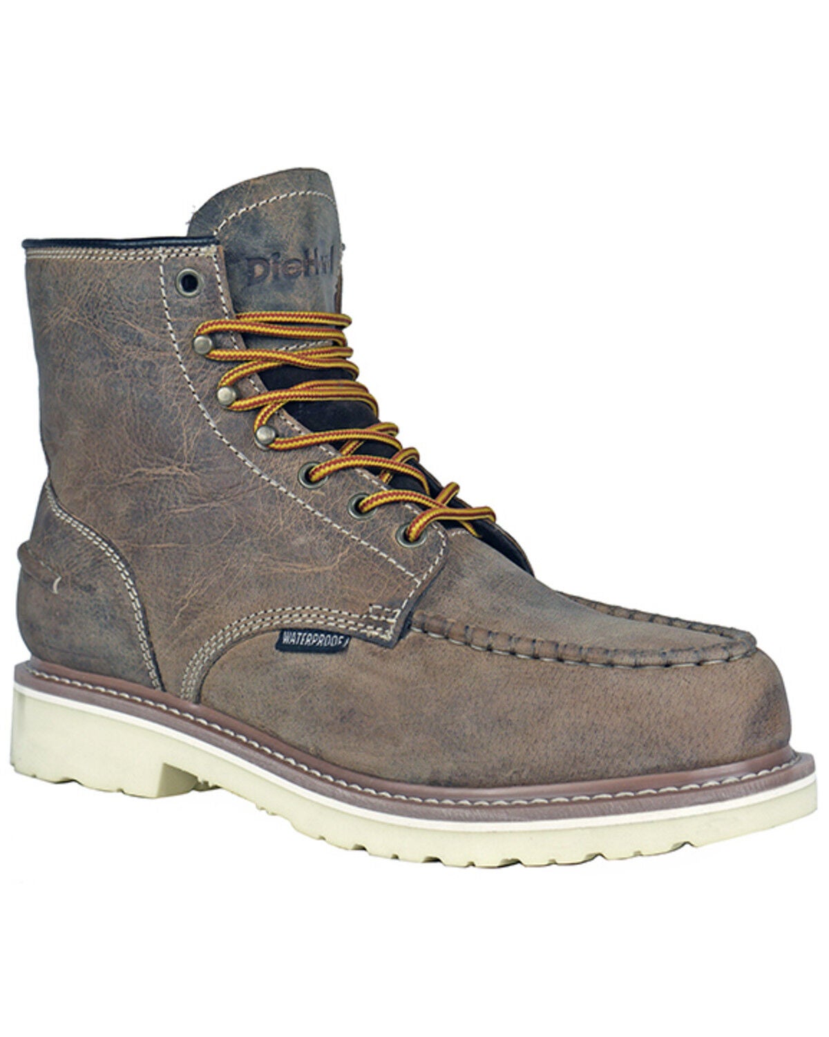 DieHard Men's Monte Distressed Moc Work Boots - Soft Toe, Brown, hi-res