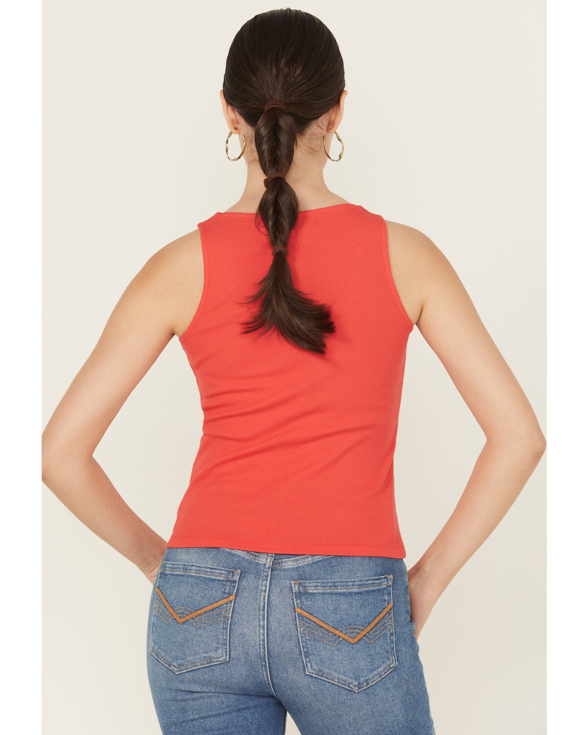 Image #5 - Idyllwind Women's Wylie Rib Knit Buckle Tank, Coral, hi-res