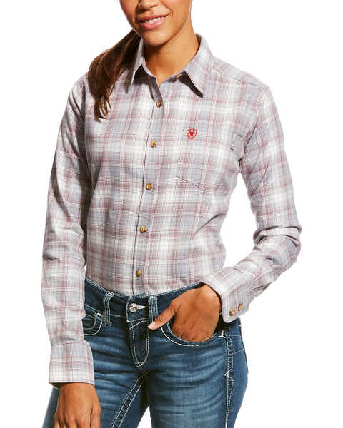 Ariat Women's FR Jolene Long Sleeve Button Down Work Shirt, Multi, hi-res