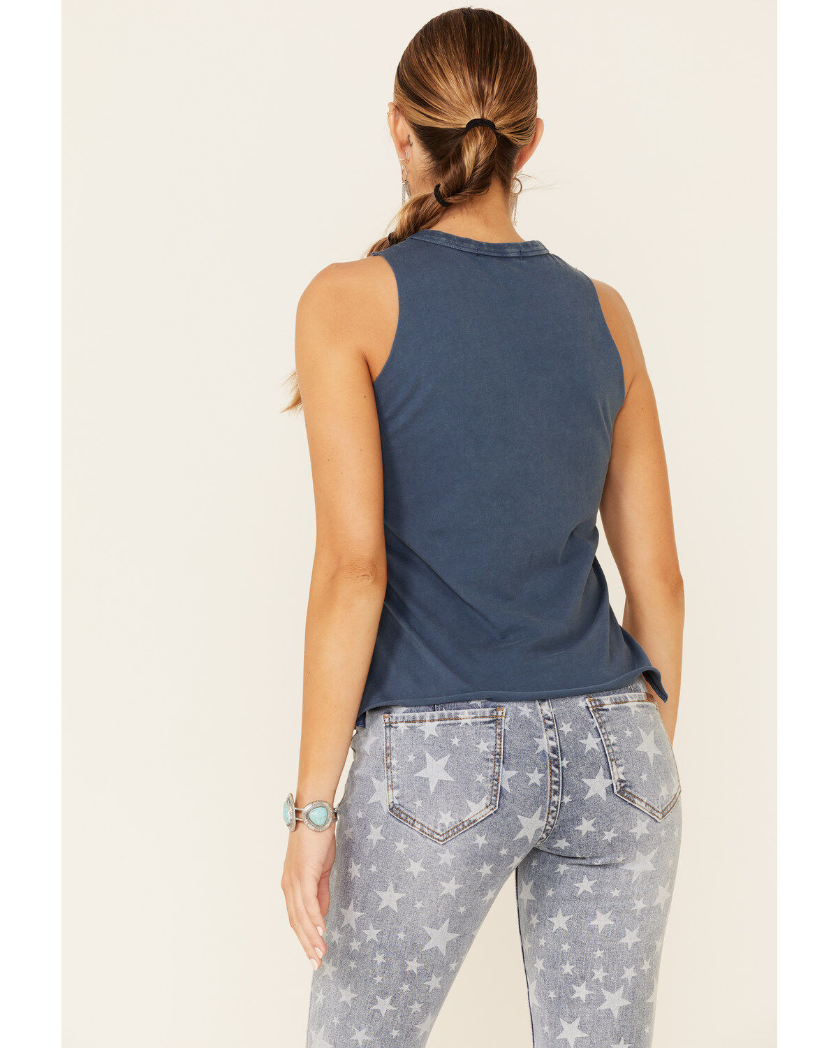 Image #4 - Rock & Roll Denim Women's Navy America Graphic Tank Top, Navy, hi-res