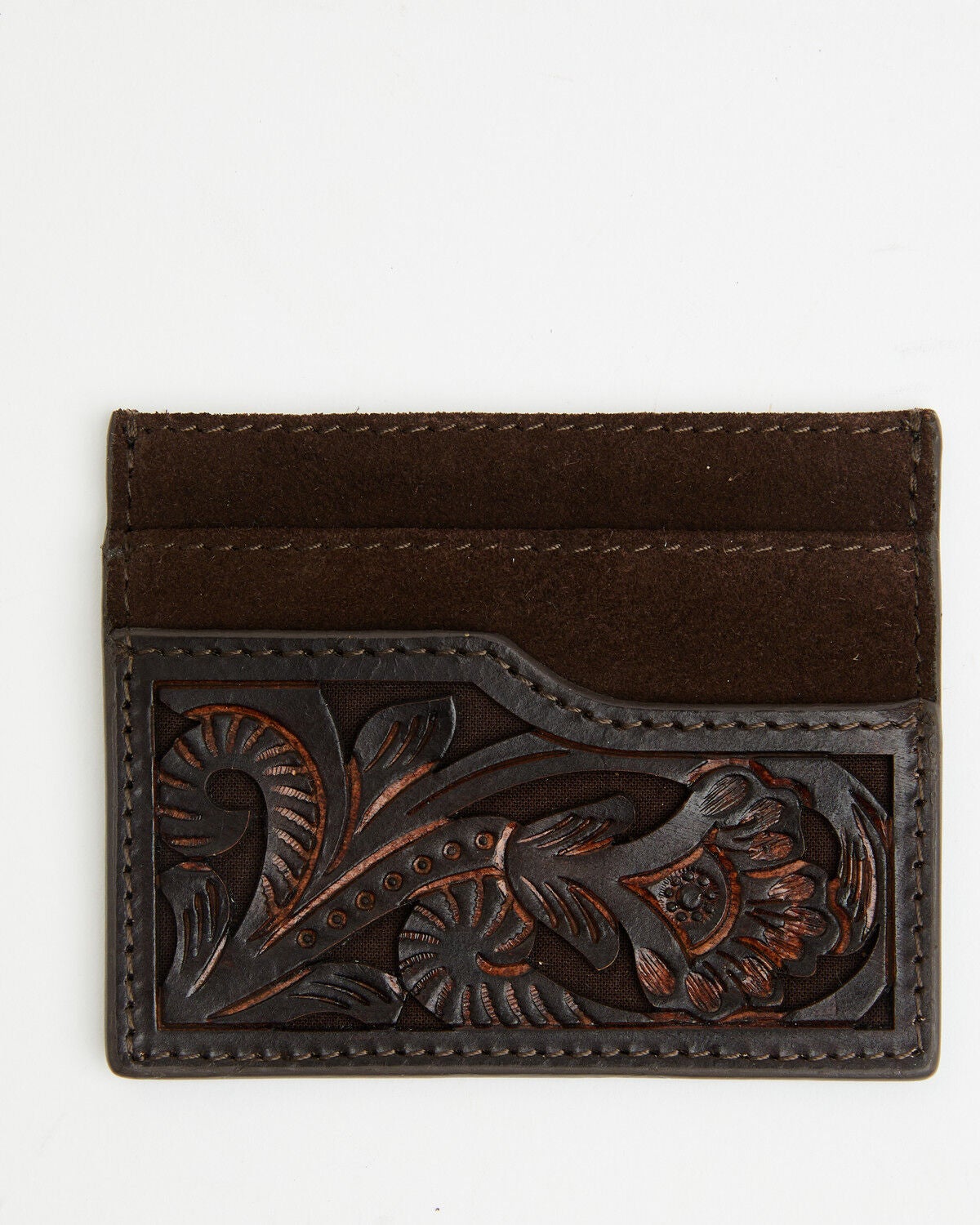 Image #1 - Shyanne Women's Palmer Tooled Leather Credit Card Wallet, Brown, hi-res