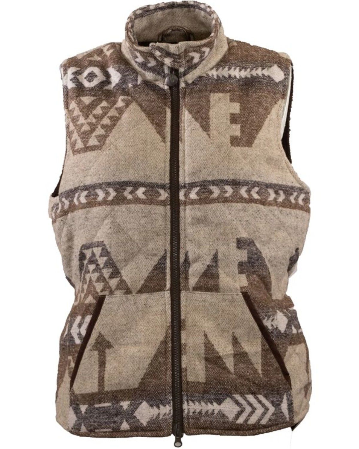 Image #1 - Outback Trading Co Women's Rosalie Southwestern Print Zip-Up Vest - Plus, Cream, hi-res