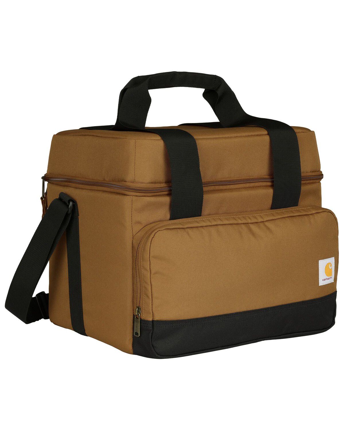 Image #2 - Carhartt Insulated 24 Can Two Compartment Cooler, Brown, hi-res