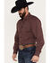 Resistol Men's Rocco Striped Print Long Sleeve Button Down Western Shirt, Black/red, hi-res