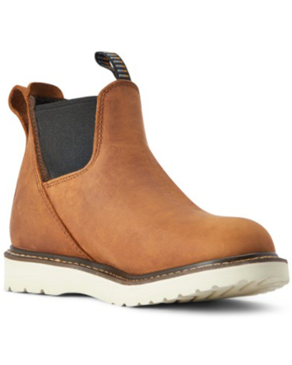 Image #1 - Ariat Women's Rebar Wedge Chelsea H20 Pull On Soft Work Boots - Round Toe, Brown, hi-res