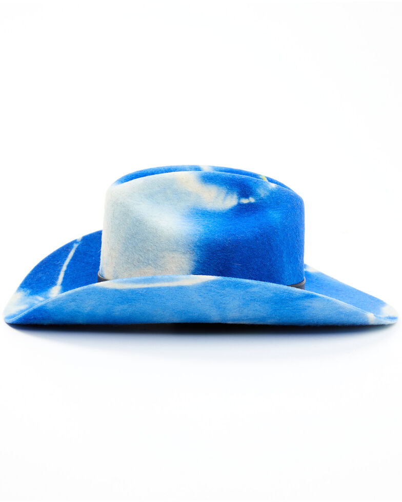 Marco Delli Women's Electric Blue Tie-Dye Wool-Felt Fashion Hat , Blue, hi-res