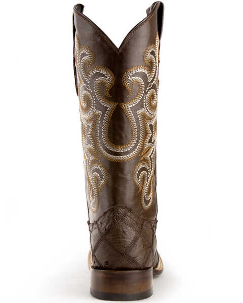 Image #10 - Ferrini Men's Ostrich Patch Exotic Western Boots, Chocolate, hi-res