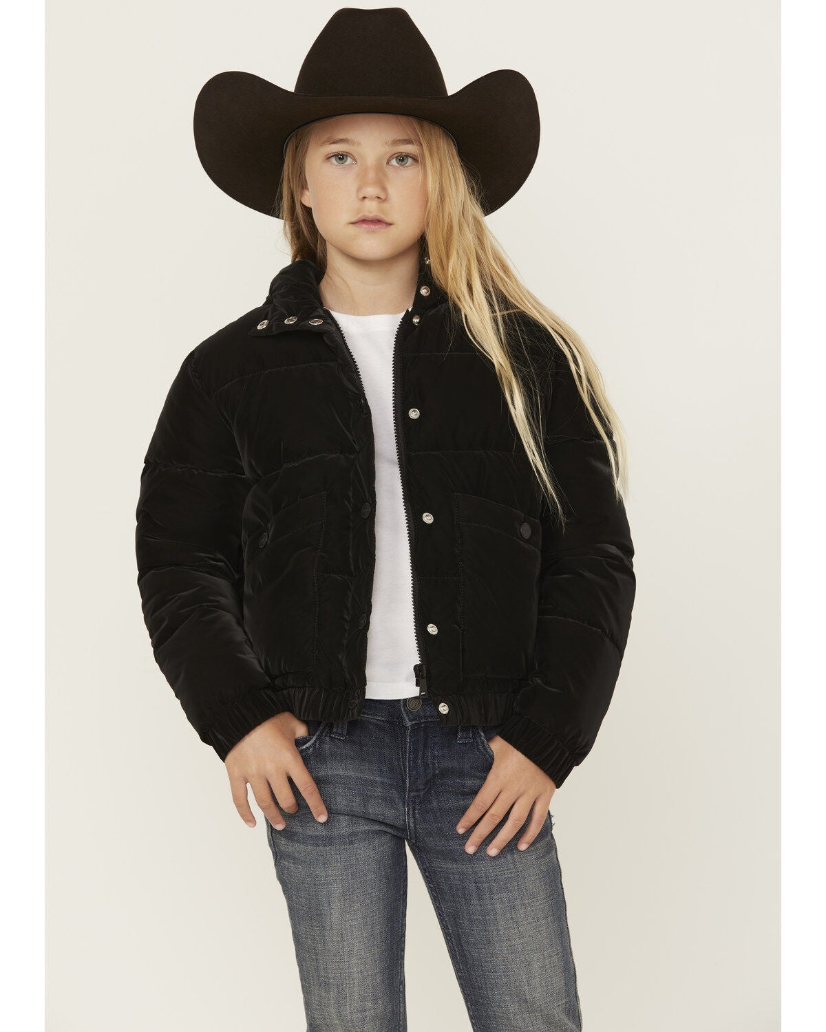 Image #1 - Urban Republic Little Girls' Twill Hooded Puffer Jacket, , hi-res