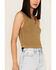 Cleo + Wolf Women's Relaxed Side Button Tank Top, Green/brown, hi-res