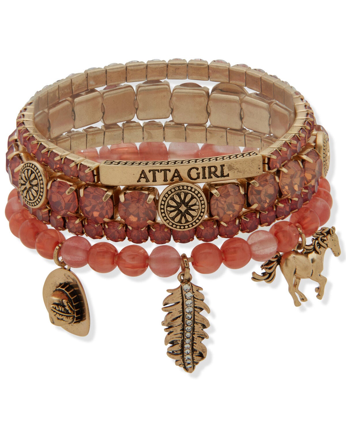 Lainey Wilson Women's Atta Girl Bracelet Set - 4 Pack, Gold, hi-res