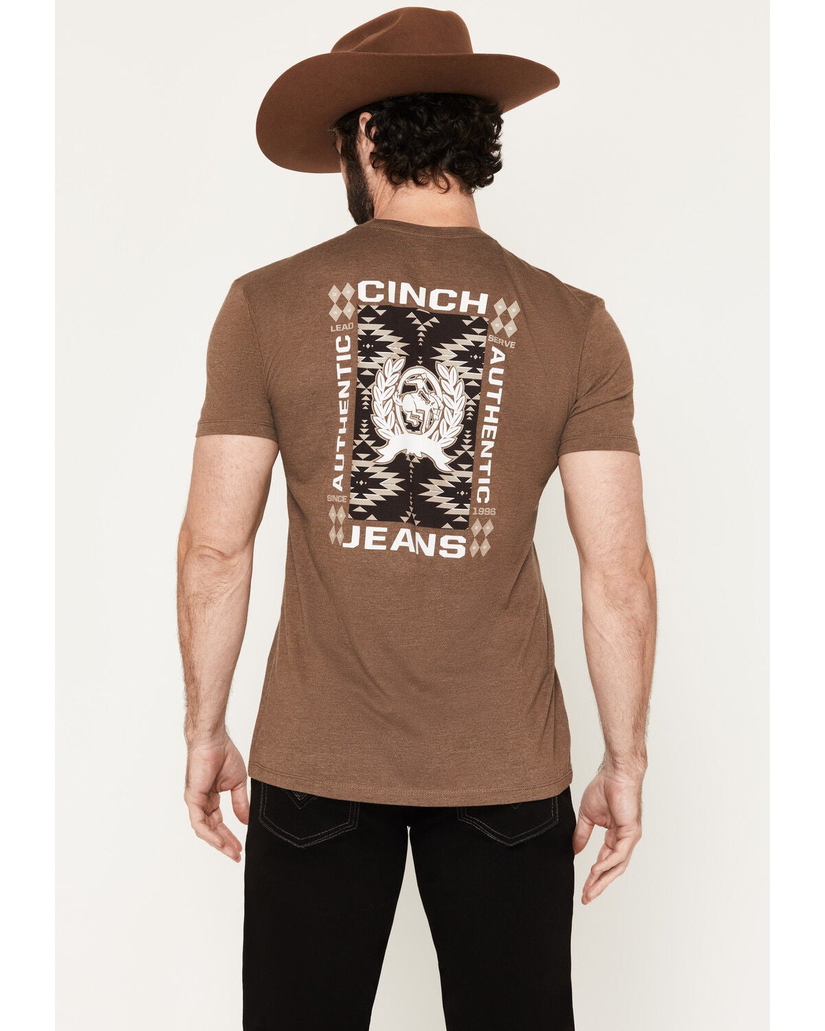 Cinch Men's Boot Barn Exclusive Southwest Short Sleeve Graphic T-Shirt, Brown, hi-res