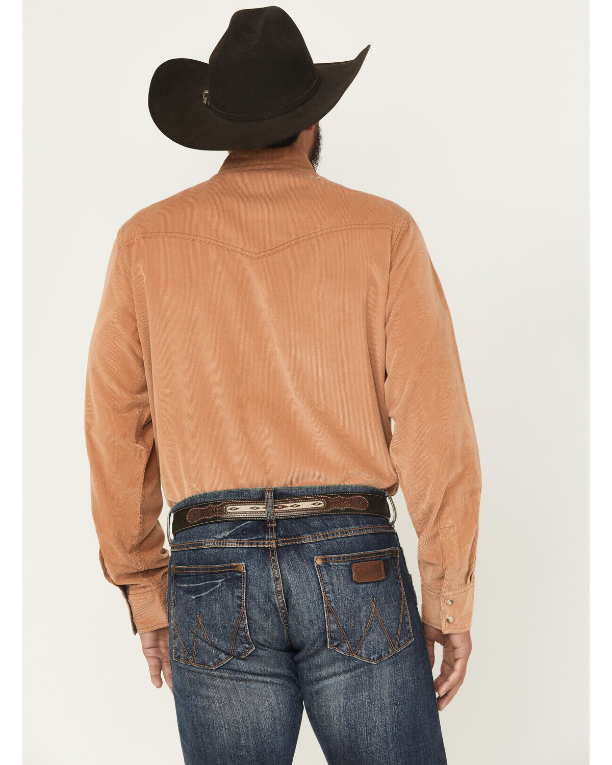 Image #4 - Wrangler Retro Men's Solid Corduroy Long Sleeve Snap Western Shirt, Tan, hi-res