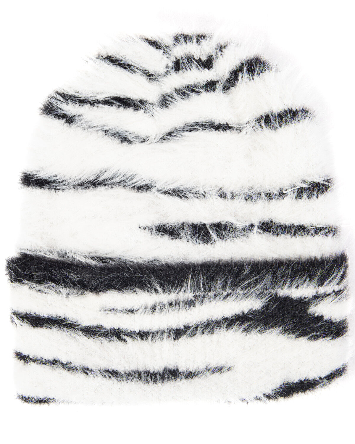 Image #1 - San Diego Hat Company Women's Sala Zebra Print Cuffed Beanie, Black/white, hi-res