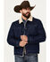 Image #1 - Cody James Men's Sherpa Lined Denim Bomber Jacket, Blue, hi-res
