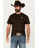 Image #1 - Riot Society Men's Bull Skull Short Sleeve Graphic T-Shirt, Brown, hi-res