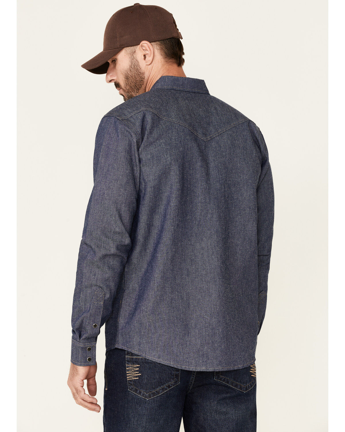 Image #4 - Cody James Men's FR Denim Long Sleeve Work Shirt, Indigo, hi-res