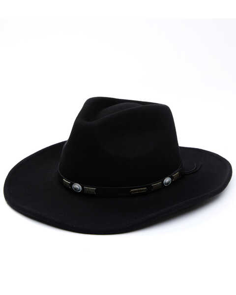 Cody James Men's Felt Western Fashion Hat, Black, hi-res