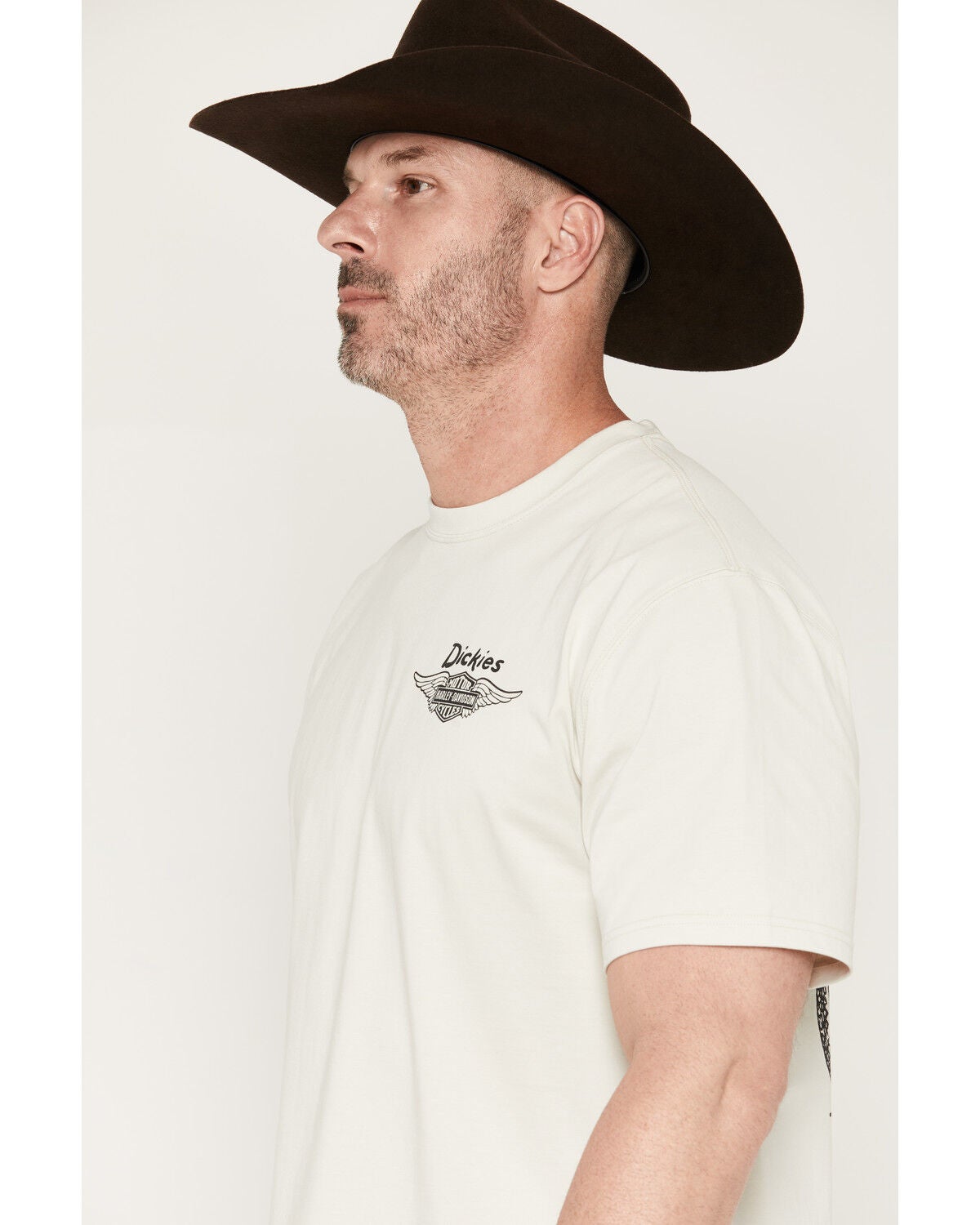 Image #3 - Dickies X Harley Davidson Men's Cowboy Short Sleeve Graphic Tee, Cream, hi-res