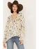 Image #1 - Cleo + Wolf Women's Crepe Rayon Printed Blouse, Cream, hi-res