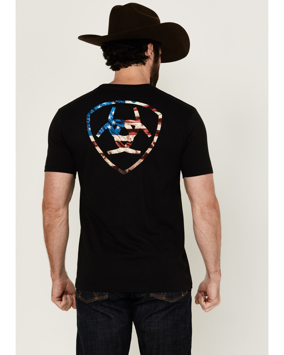 Image #1 - Ariat Men's American Shield Short Sleeve Graphic T-Shirt, , hi-res