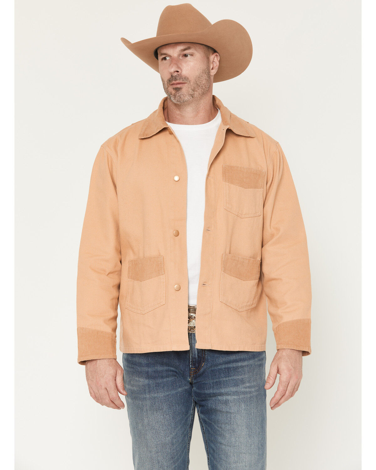 Image #1 - Outback Trading Co Men's Cowboy Brush Canvas Button-Down Jacket, Camel, hi-res