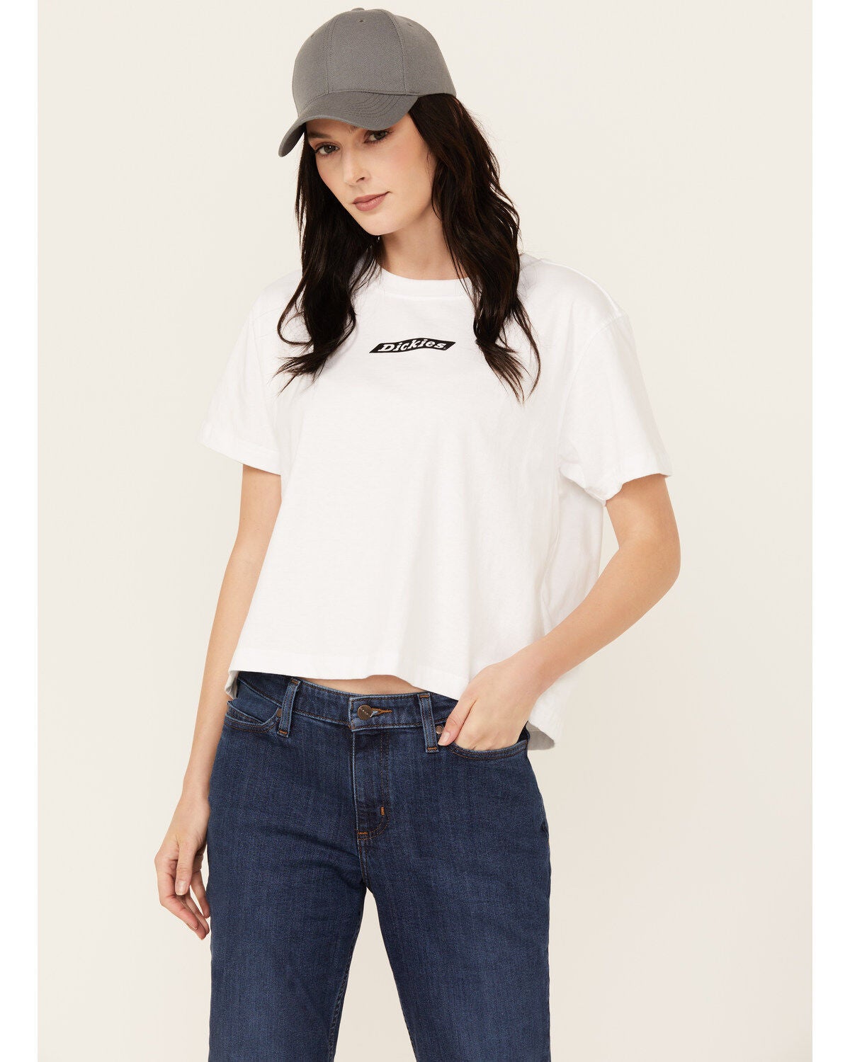 Dickies Women's Logo Short Sleeve Graphic Tee, White, hi-res