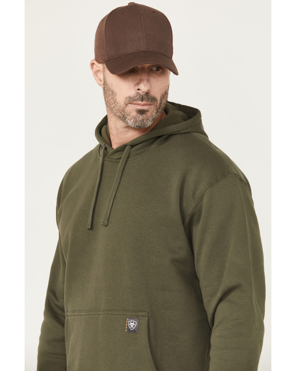 Image #3 - Ariat Men's Rebar Workman Hardhead Hooded Sweatshirt, Green, hi-res