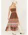 Image #1 - Shyanne Women's Border Print Smocked Maxi Dress, Brown, hi-res