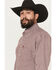 Image #2 - George Strait Wrangler Men's Checkered Long Sleeve Button-Down Stretch Western Shirt - Big, Wine, hi-res