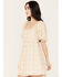 En Creme Women's Gingham and Dot Print Short Sleeve Mini Dress, Sand, hi-res