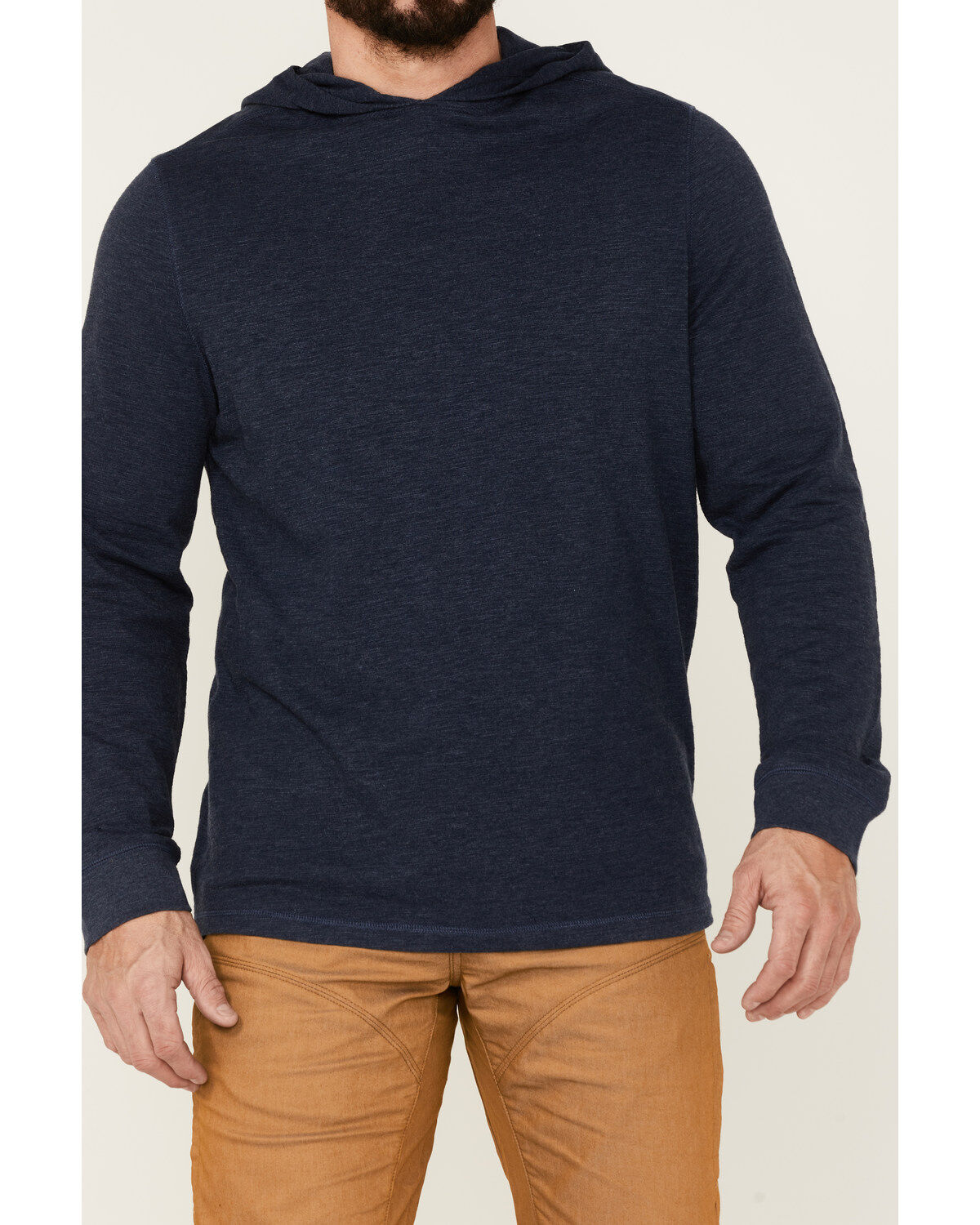 Image #3 - Brothers and Sons Men's Solid Heather Slub Long Sleeve Hooded Sweatshirt, Navy, hi-res